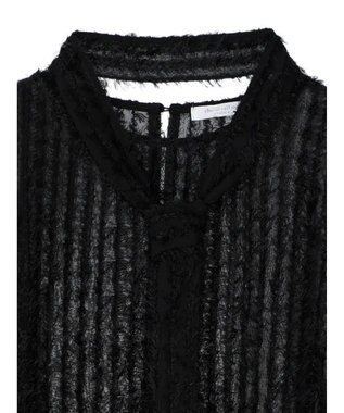 Green Parks ボウタイ付きフェザーノースリーブプルオーバー Black