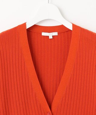 自由区 S 【アンサンブル対応・洗える】ハイツイストコットンアセテート カーディガン ダークオレンジ