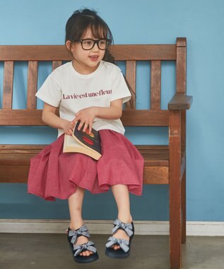 ANY KIDS オーガビッツカラーロゴTシャツ ホワイト×ロゴ(レッド)