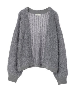 earth music&ecology ふさふさショートカーディガン Gray