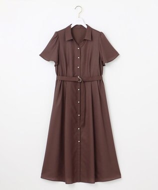 ANY SIS S 【接触冷感・UVカット・速乾】スムージーポリエステル シャツワンピース 【WEB限定】ブラウン