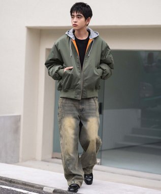 WEGO 【ユニセックス着用ITEM】2WAYフードパファーMA－1 カーキ