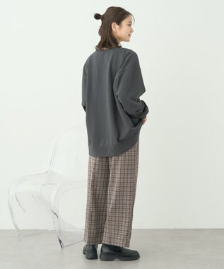 earth music&ecology ウ゛ィンテージ風裏毛ロゴプルオーバー Charcoal Gray