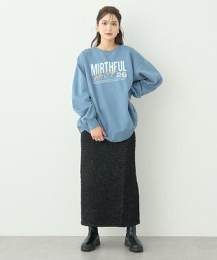 earth music&ecology ウ゛ィンテージ風裏毛ロゴプルオーバー Blue