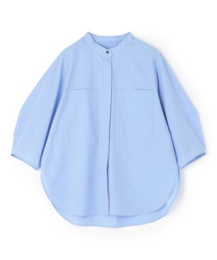 UNFILO FINE MOVE バンドカラーシャツ サックス