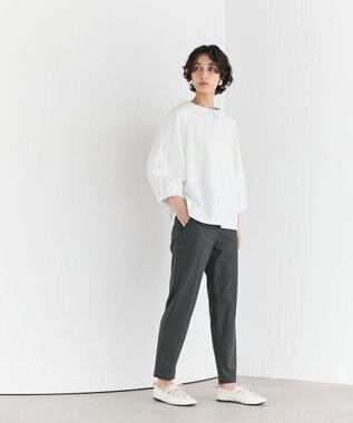 #Newans 【セレモニーにも/洗濯機可】ランタンスリーブブラウス ホワイト