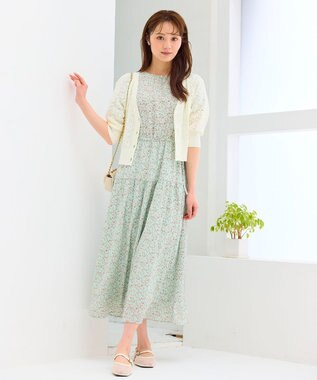 Feroux 【ご好評につき今季も登場！・洗える】透かし編み カーディガン ホワイト系