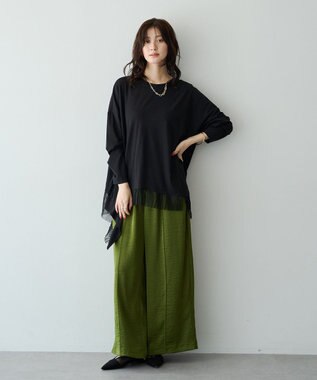 YECCA VECCA 裾アシメデザインプルオーバー② Black