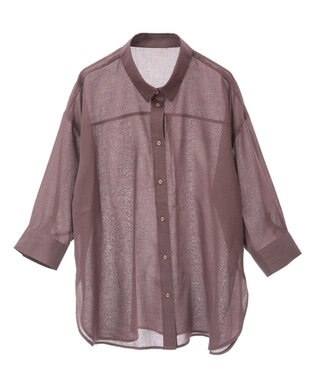 AMERICAN HOLIC シアーボイルレギュラー7分袖シャツ Chocolat