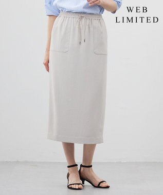 J.PRESS LADIES 【WEB限定カラーあり・洗える・接触冷感・吸水速乾】Lightジョーゼット ナロー スカート