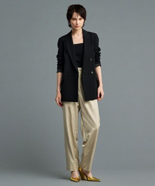 uncrave 【洗える】サテン ドロストパンツ（uncrave STANDARD） ベージュ