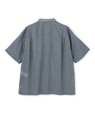 UNFILO MENS イージーケア エアリーシアーシャツ 半袖 ネイビーチェック