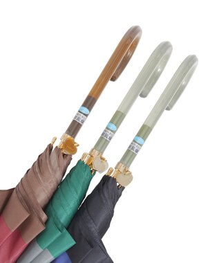 MOONBAT FURLA(フルラ) カラーボーダー 雨傘 長傘 大きめ 耐風  60cm 日本製 サックスブルー