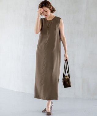 23区 S 【一部店舗限定/UVカット/洗える】ライトウェイトツイル ケープ付き ワンピース モカ系