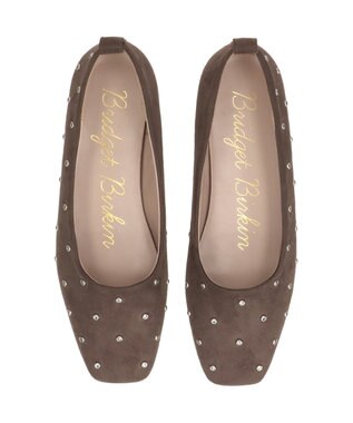Bridget Birkin 【Bridget Birkin】ドットビジューフラットシューズ ブラウンスウェード