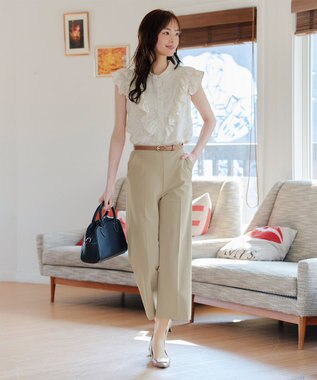 Tiaclasse 【日本製・洗える・接触冷感・吸水速乾・UVカット】サーラドライ・ワイドパンツ ベージュ