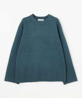 ANY 【6色展開】ラムウールラグランスリーブニット ダスティブルー