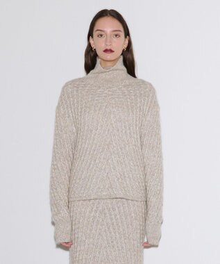 JOSEPH ファジーケーブル　ハイネックニット Khaki