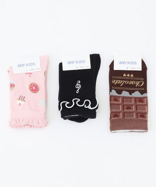 ANY KIDS 【3点セット】ソックス （おやつ） ブラック