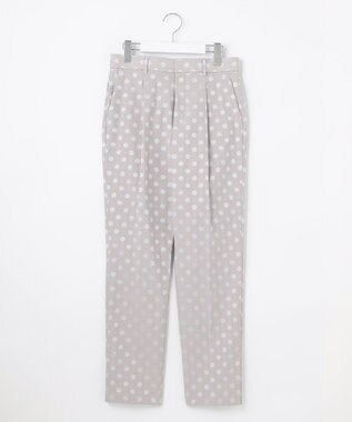自由区 【洗える】ブライトドットジャガード テーパードパンツ ライトグレー系7