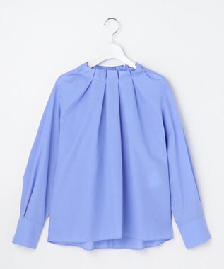 自由区 【カタログ掲載】ナチュラルタッチスタンドカラー ブラウス サックス