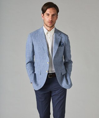 GOTAIRIKU 【完全オリジナル素材】タイワンタフタ ジャケット ダルブルー系