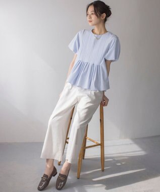 組曲 S リネンレーヨンワイド パンツ グレージュ系