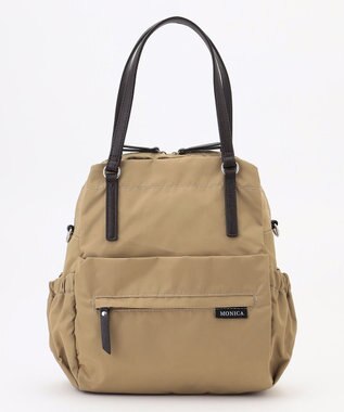 LA BAGAGERIE 【MONICA】ポーチ付き4WAYリュックサック ベージュ