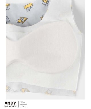 une nana cool MADE WITH ねずみのANDY【綿混】フラット仕上げノンワイヤーブラジャー GY