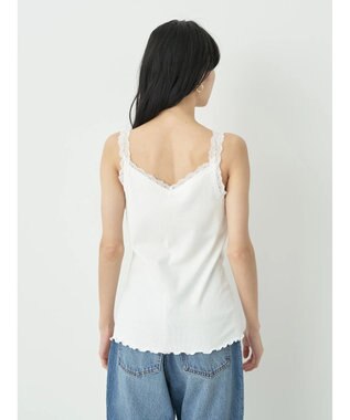 earth music&ecology ２ＷＡＹスクエア＆Vネックネックレースタンクトップ Off White
