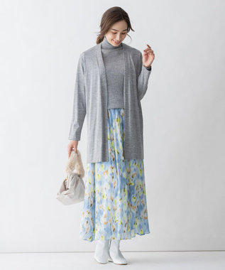 自由区 L 【洗える】カシミヤシルクブレンド タートルネックニット (検索番号:JJ47) ライトグレー系