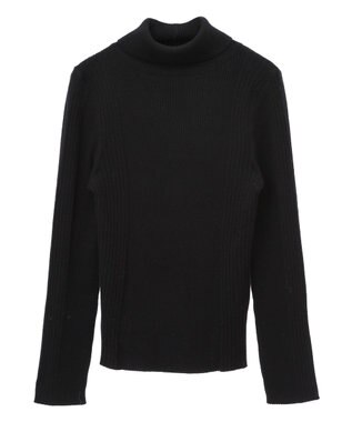 earth music&ecology やわらかタッチタートルネックニットプルオーバー Black