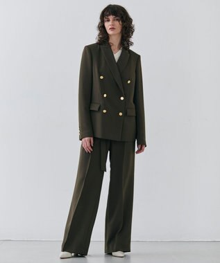 BEIGE， 【洗える・Precious 4月号掲載】JASMINE / ベルト付きワイドストレートパンツ Khaki