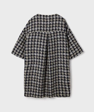 GRACE CONTINENTAL シャイニーツイードコート ネイビー