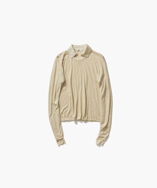 ATON SILK BLENDED CIRCULAR RIB | クルー＆ポロレイヤードプルオーバー YELLOW