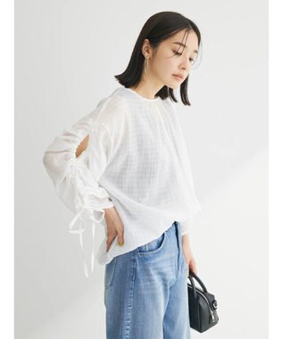 Green Parks ・ＥＬＥＮＣＡＲＥ　ＤＵＥ　バックリボンブラウス Off White