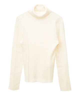 earth music&ecology やわらかタッチタートルネックニットプルオーバー Ivory