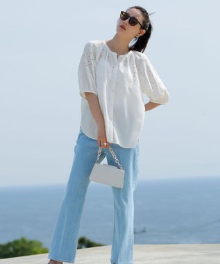 【美Denimシリーズ】センタープレスセミフレア デニム