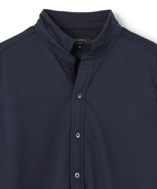 JOSEPH HOMME ツイルネルジャージー　ウイングカラーシャツ ネイビー系