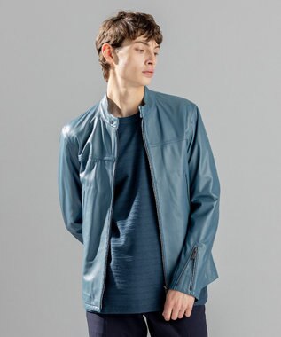 JOSEPH HOMME ライトラムナッパレザー　シングルライダース ダルブルー系
