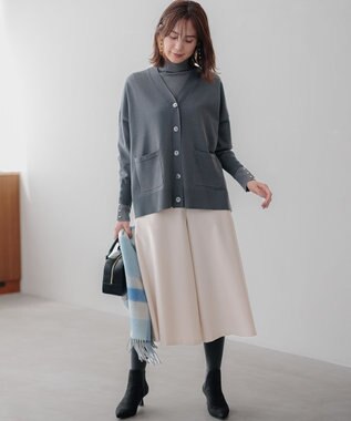 組曲 【WEB限定】ELENAオーバーニットカーディガン チャコールグレー系