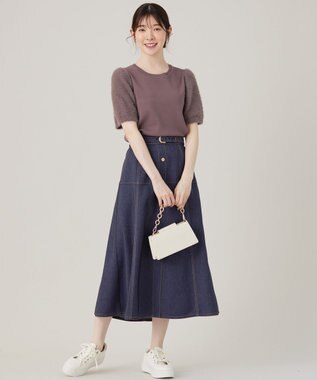 ANY SIS 【洗える】シャギースリーブ ニット モカ