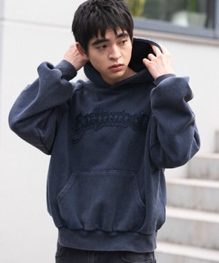 WEGO ショートグラフィックプルパーカー ネイビー