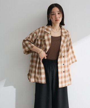 Green Parks チェック５分袖ジャケット