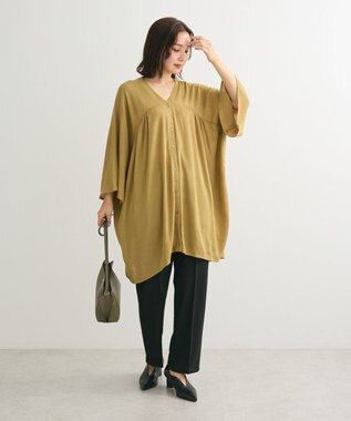 Green Parks クレープチュニック Khaki