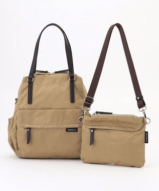 LA BAGAGERIE 【MONICA】ポーチ付き4WAYリュックサック ベージュ