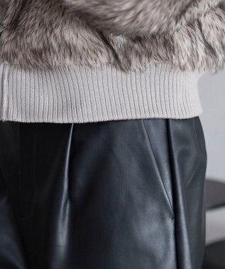 WEGO 【25年秋冬新作】フェイクファーショートブルゾン グレーその他