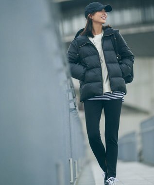 23区 【洗える】ストレッチポンチ レギンス ブラック系