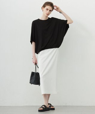 ICB L 【接触冷感・速乾・洗える】Ly.Coハイゲージ ドルマンスリーブプルオーバー ブラック系