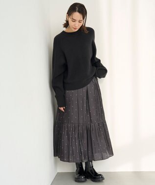 UNFILO 【洗える】ふわふわニット 2WAYクルーカーディガン ブラック